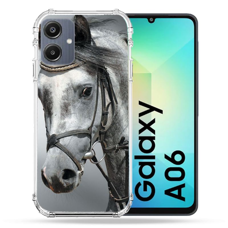 Coque Renforcée Pour Samsung Galaxy A06 Animal Cheval Blanc