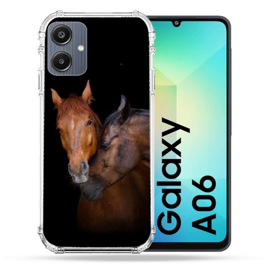 Coque Renforcée Pour Samsung Galaxy A06 Animal Cheval Marron