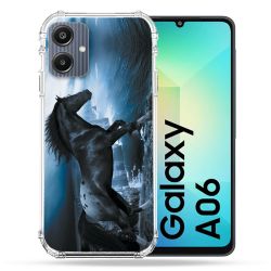 Coque Renforcée Pour Samsung Galaxy A06 Animal Cheval Noir