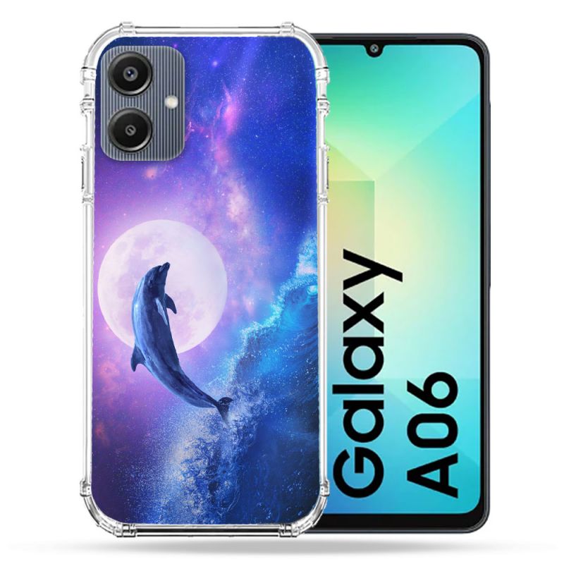Coque Renforcée Pour Samsung Galaxy A06 Animal Dauphin Vague