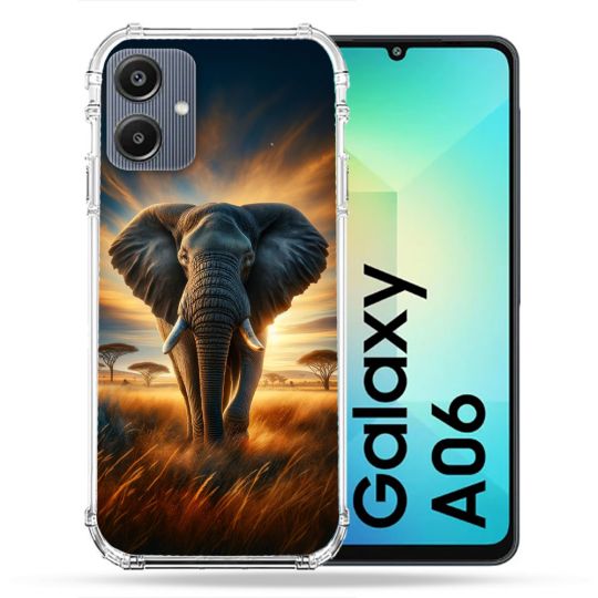 Coque Renforcée Pour Samsung Galaxy A06 Animal Elephant Savane