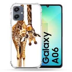 Coque Renforcée Pour Samsung Galaxy A06 Animal Girafe Blanche
