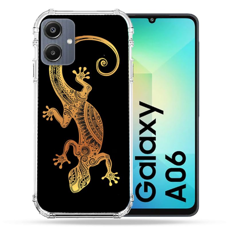 Coque Renforcée Pour Samsung Galaxy A06 Animal Lezard Noir