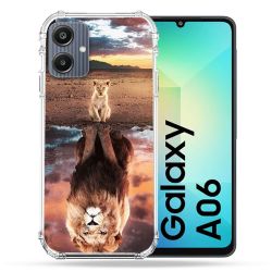 Coque Renforcée Pour Samsung Galaxy A06 Animal Lion Reflet