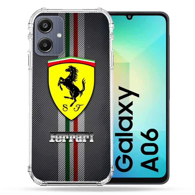 Coque Renforcée Pour Samsung Galaxy A06 Ferrari Carbone