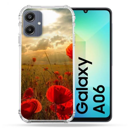 Coque Renforcée Pour Samsung Galaxy A06 Fleur Coquelicot