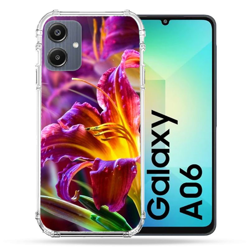 Coque Renforcée Pour Samsung Galaxy A06 Fleur Lys Color