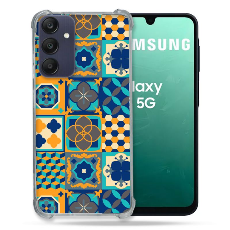 Coque Renforcée Pour Samsung Galaxy A16 5G Texture Carreau Ciment Orange