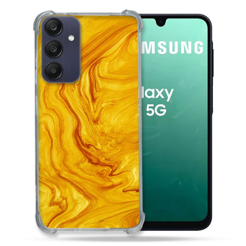 Coque Renforcée Pour Samsung Galaxy A16 5G Texture Marbre Jaune