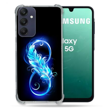 Coque Renforcée Pour Samsung Galaxy A16 5G Texture Plume Infini Bleu