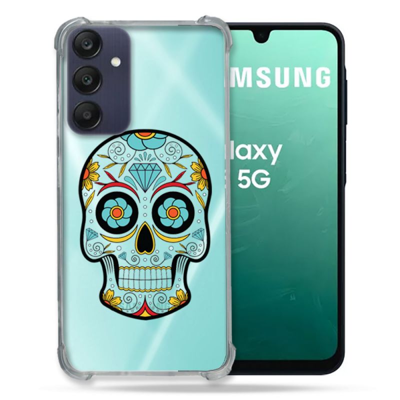 Coque Transparente Pour Samsung Galaxy A16 5G Tete Mort Color