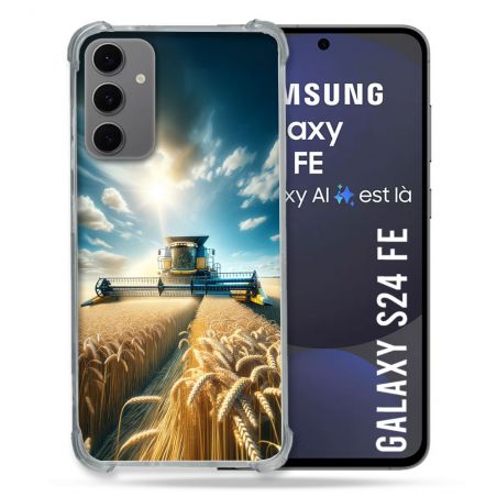 Coque Renforcée Pour Samsung Galaxy S24 FE Agriculture Moissonneuse Blé