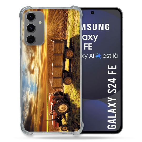 Coque Renforcée Pour Samsung Galaxy S24 FE Agriculture Tracteur Color