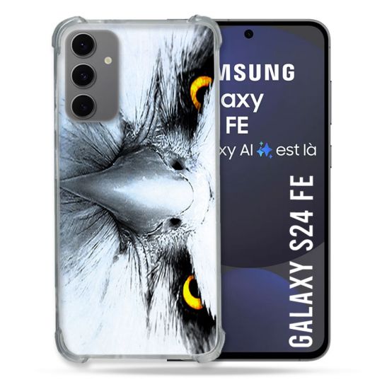 Coque Renforcée Pour Samsung Galaxy S24 FE Animal Aigle Royal Blanc