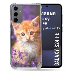 Coque Renforcée Pour Samsung Galaxy S24 FE Animal Chat Violet