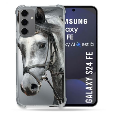 Coque Renforcée Pour Samsung Galaxy S24 FE Animal Cheval Blanc