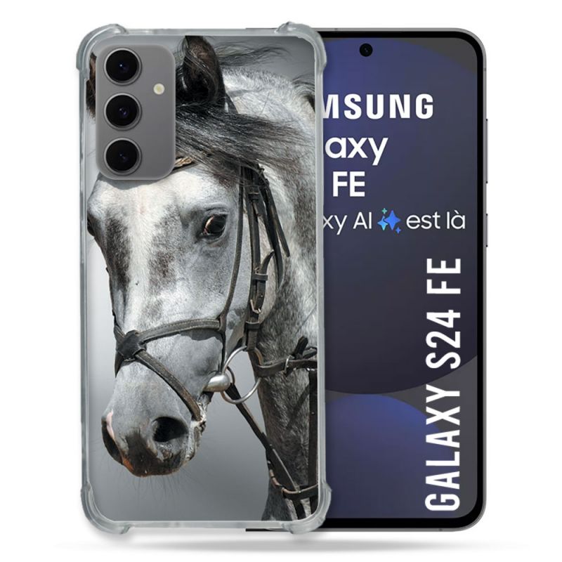 Coque Renforcée Pour Samsung Galaxy S24 FE Animal Cheval Blanc