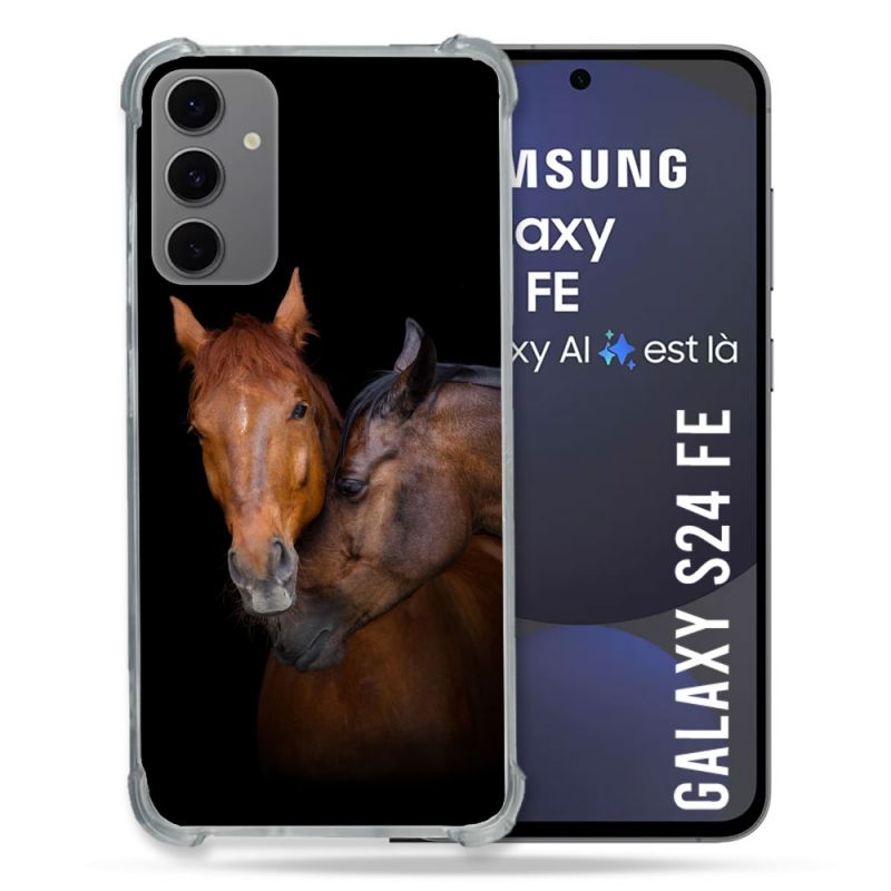Coque Renforcée Pour Samsung Galaxy S24 FE Animal Cheval Marron