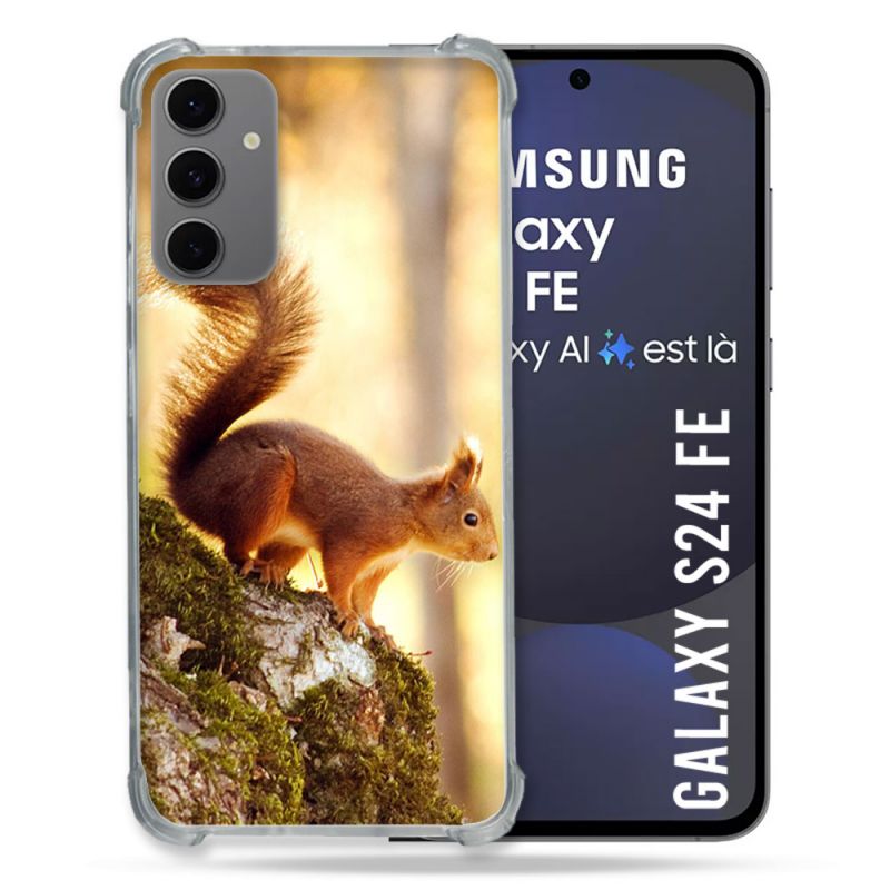 Coque Renforcée Pour Samsung Galaxy S24 FE Animal Ecureuil Bois