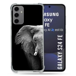 Coque Renforcée Pour Samsung Galaxy S24 FE Animal Elephant Noir