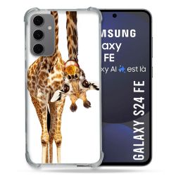 Coque Renforcée Pour Samsung Galaxy S24 FE Animal Girafe Blanche
