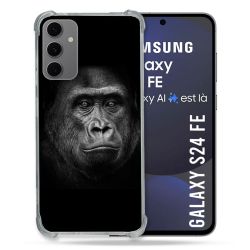 Coque Renforcée Pour Samsung Galaxy S24 FE Animal Gorille Noir