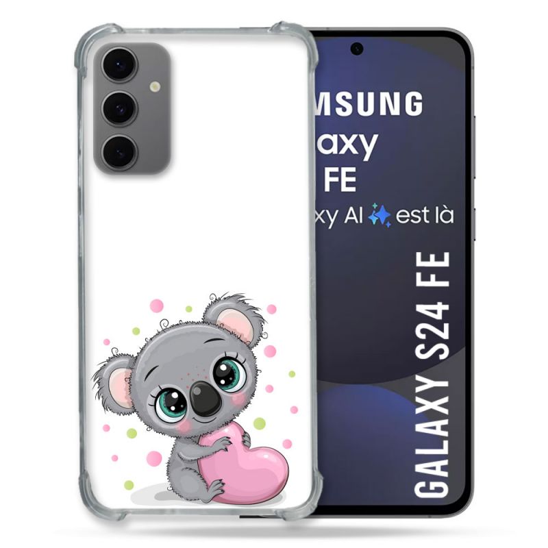 Coque Renforcée Pour Samsung Galaxy S24 FE Animal Koala Cœur