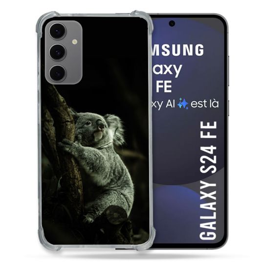 Coque Renforcée Pour Samsung Galaxy S24 FE Animal Koala Noir