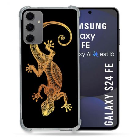 Coque Renforcée Pour Samsung Galaxy S24 FE Animal Lezard Noir
