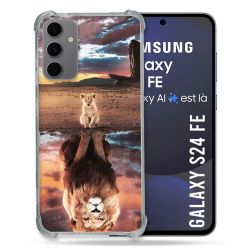 Coque Renforcée Pour Samsung Galaxy S24 FE Animal Lion Reflet