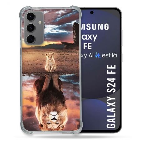 Coque Renforcée Pour Samsung Galaxy S24 FE Animal Lion Reflet