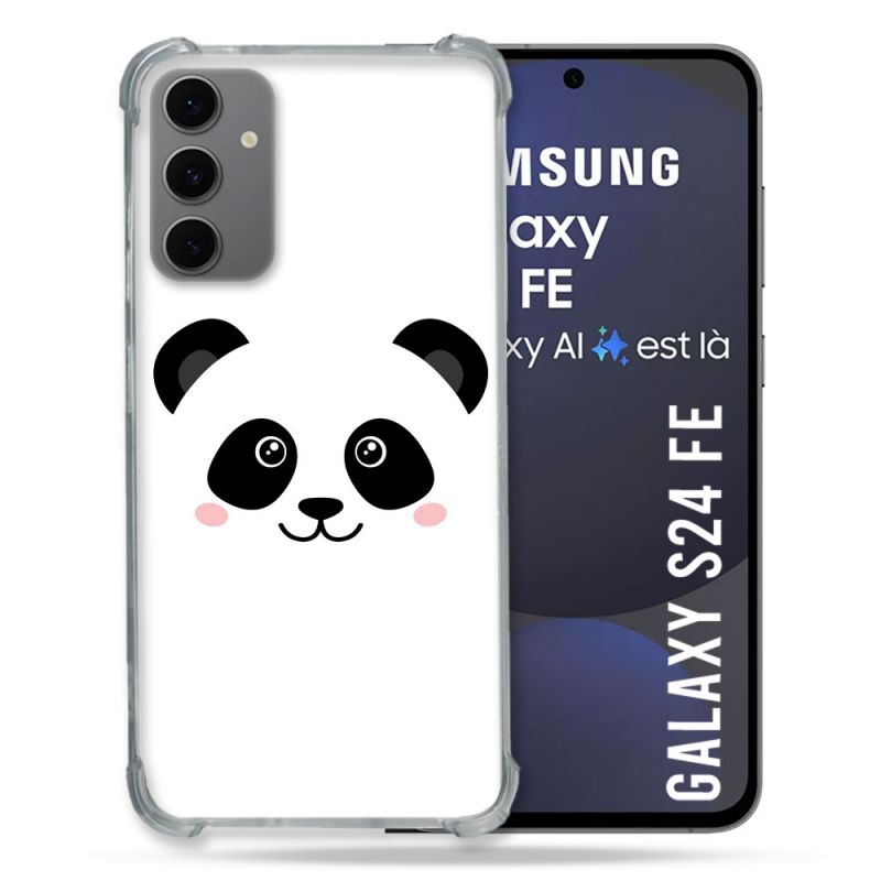 Coque Renforcée Pour Samsung Galaxy S24 FE Animal Panda Blanc