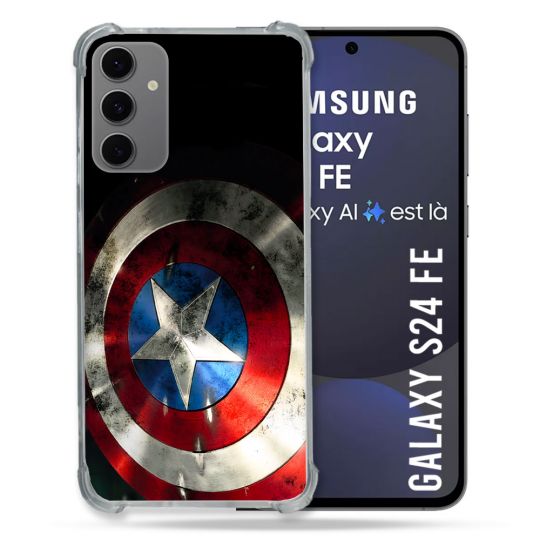 Coque Renforcée Pour Samsung Galaxy S24 FE Captain America Bouclier