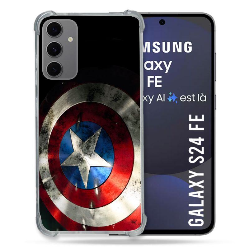 Coque Renforcée Pour Samsung Galaxy S24 FE Captain America Bouclier