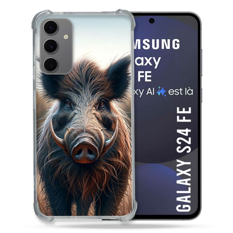 Coque Renforcée Pour Samsung Galaxy S24 FE Chasse Sanglier Attaque