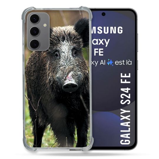 Coque Renforcée Pour Samsung Galaxy S24 FE Chasse Sanglier bois