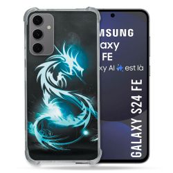 Coque Renforcée Pour Samsung Galaxy S24 FE Fantastique Dragon Bleu