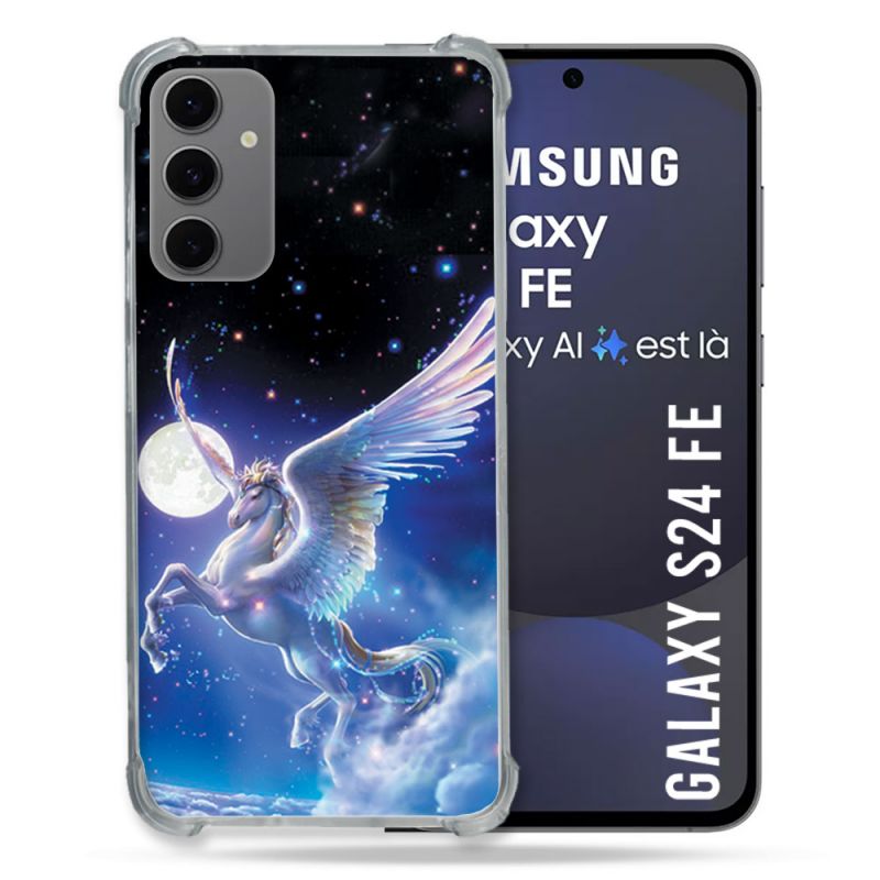 Coque Renforcée Pour Samsung Galaxy S24 FE Fantastique Licorne Céleste