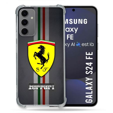 Coque Renforcée Pour Samsung Galaxy S24 FE Ferrari Carbone