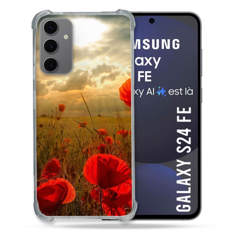Coque Renforcée Pour Samsung Galaxy S24 FE Fleur Coquelicot
