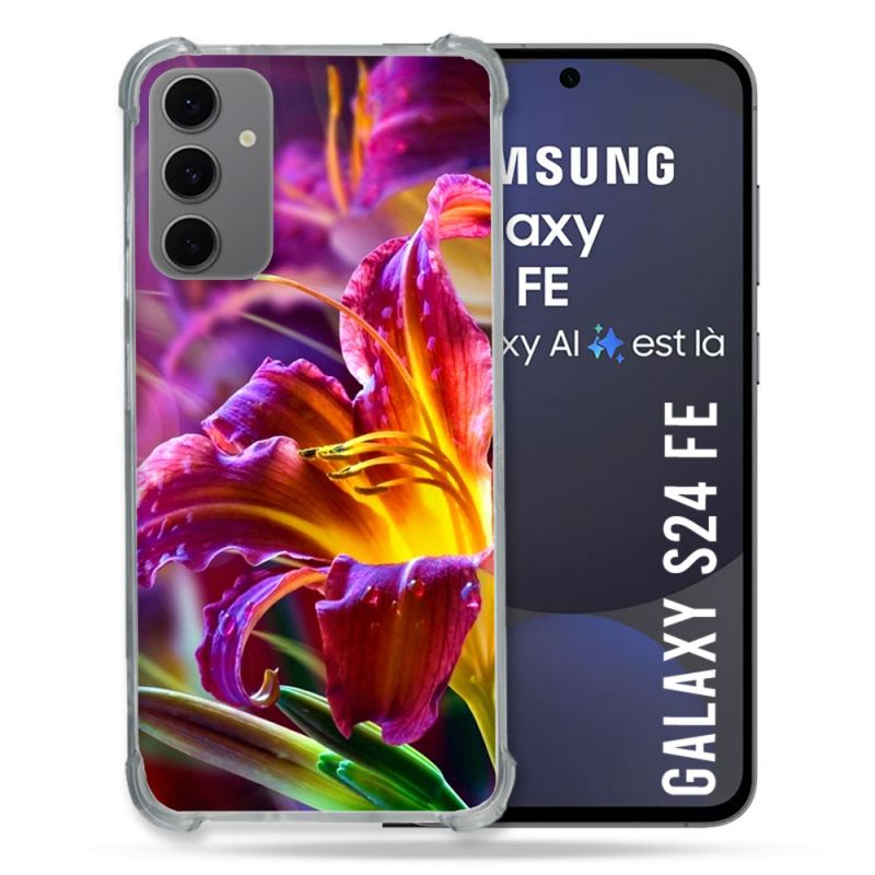 Coque Renforcée Pour Samsung Galaxy S24 FE Fleur Lys Color