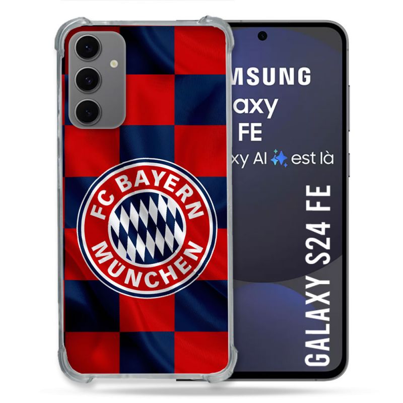 Coque Renforcée Pour Samsung Galaxy S24 FE Foot Bayern Munich Carreaux