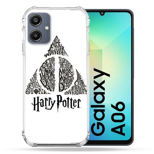 Coque Renforcée Pour Samsung Galaxy A06 Harry Potter Hollows triangle Blanc
