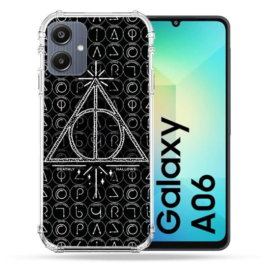Coque Renforcée Pour Samsung Galaxy A06 Harry Potter Hollows Triangle Noir