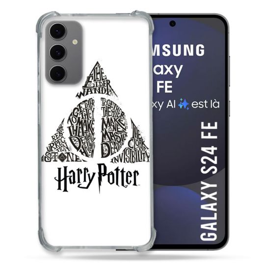 Coque Renforcée Pour Samsung Galaxy S24 FE Harry Potter Hollows triangle Blanc