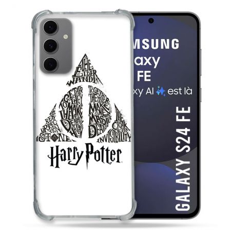 Coque Renforcée Pour Samsung Galaxy S24 FE Harry Potter Hollows triangle Blanc