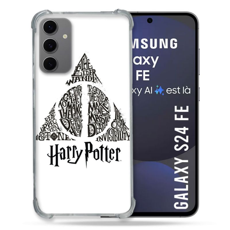 Coque Renforcée Pour Samsung Galaxy S24 FE Harry Potter Hollows triangle Blanc