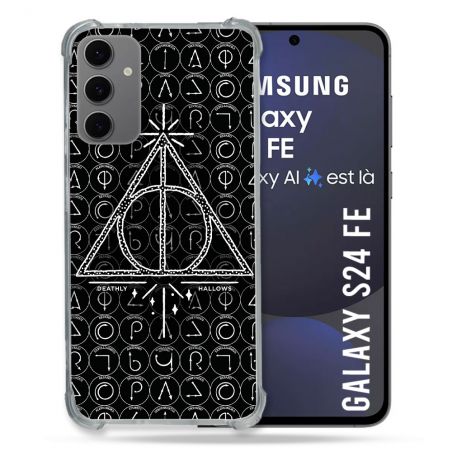 Coque Renforcée Pour Samsung Galaxy S24 FE Harry Potter Hollows Triangle Noir