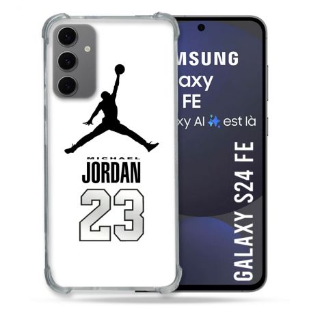 Coque Renforcée Pour Samsung Galaxy S24 FE Jordan 23 Blanc