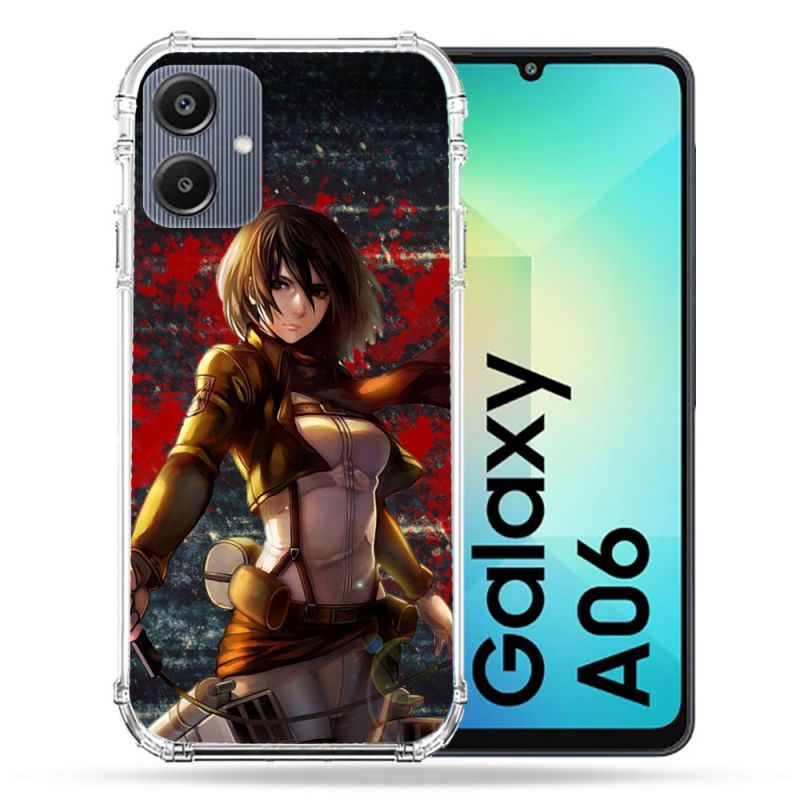 Coque Renforcée Pour Samsung Galaxy A06 Manga Attaque Titans Mikasa